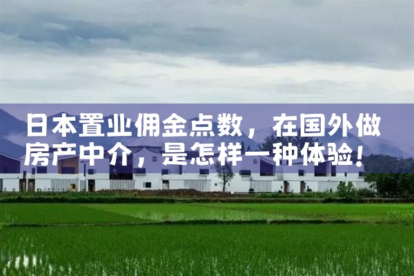 日本置业佣金点数|日本移民