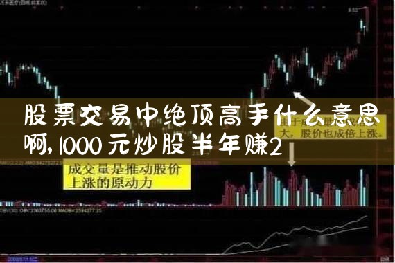 股票交易中绝顶高手什么意思啊|小牛股